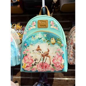 Loungefly Disney Bambi Floral Turquoise Mini Backpack